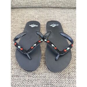 WOMEN'S COBIAN FLIP FLOP SANDAL BLACK BEADED 8